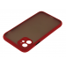 Задняя крышка Iphone 11 матово-прозрачная, с защитой камеры, цветные кнопки, красная