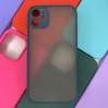 Задняя крышка Iphone 11 матово-прозрачная, с защитой камеры, цветные кнопки, темно-зеленый