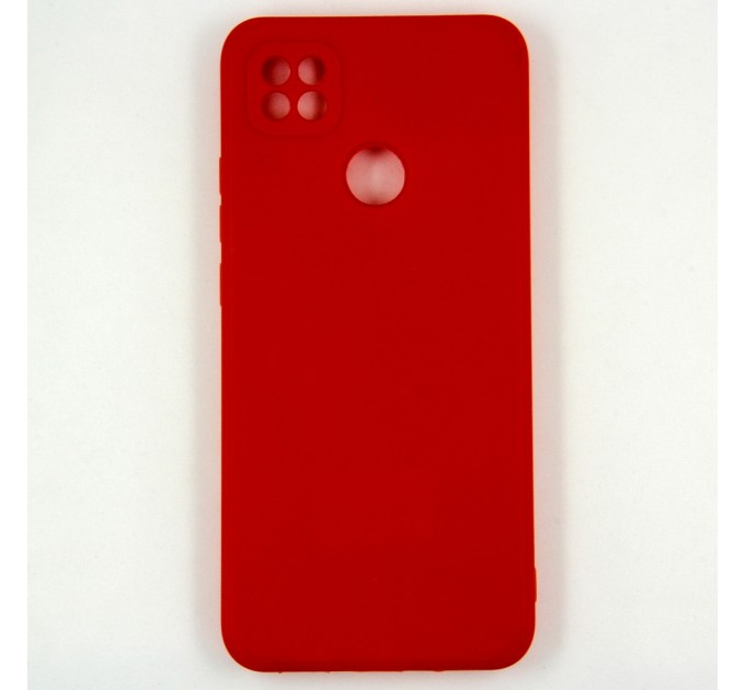 Силиконовый чехол Xiaomi Redmi 9c Soft-touch, однотонный, с защитой камеры, красный