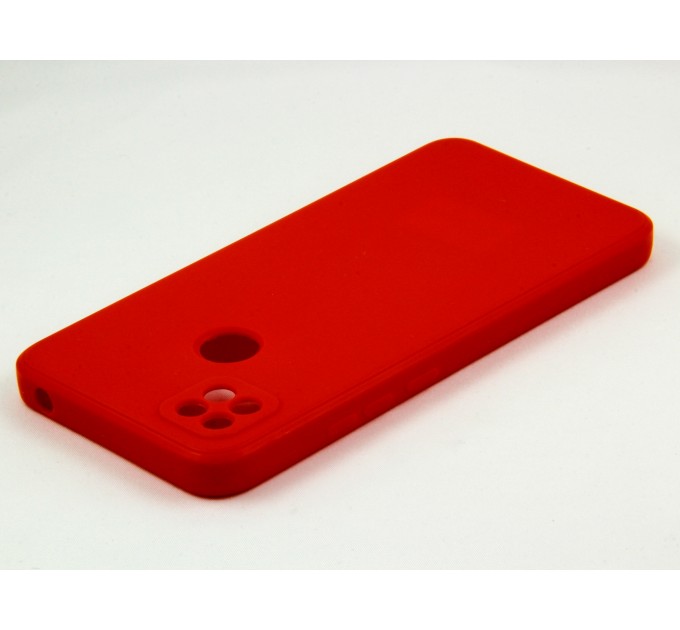Силиконовый чехол Xiaomi Redmi 9c Soft-touch, однотонный, с защитой камеры, красный