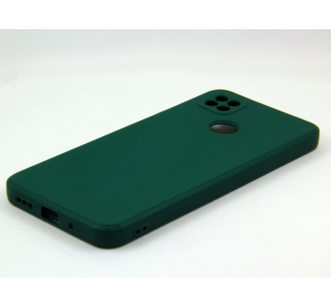 Силиконовый чехол Xiaomi Redmi 9c Soft-touch, однотонный, с защитой камеры, темно-зеленый