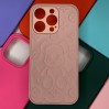 Силиконовый чехол iPhone 14 Pro выпуклый Мишка под кожу с защитой камеры, розовый