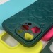 Силиконовый чехол iPhone 14 Pro Max выпуклый Мишка под кожу с защитой камеры, зеленый