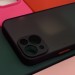Задняя крышка Iphone 13 матово-прозрачная, с защитой камеры, цветные кнопки, черный