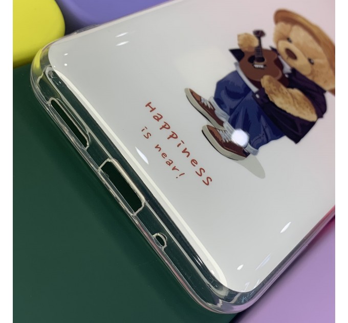 Задняя крышка Xiaomi Redmi 9a красочный винил, прозрачный борт, Happiness