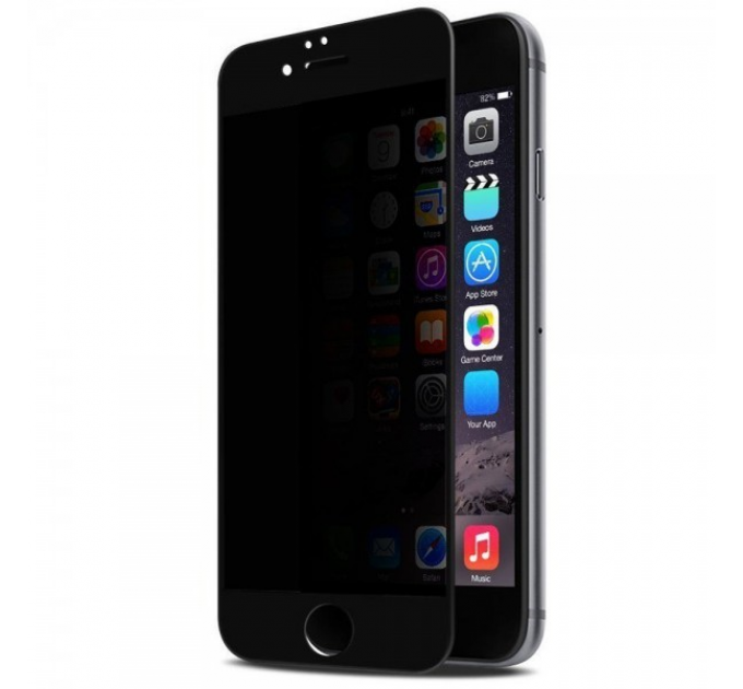 Защитное стекло "антишпион" iPhone 7 Plus/8 Plus черная рамка