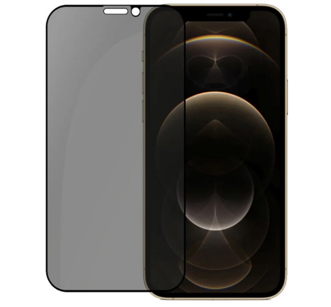 Защитное стекло "антишпион" iPhone 13 Pro Max/14 Plus черная рамка